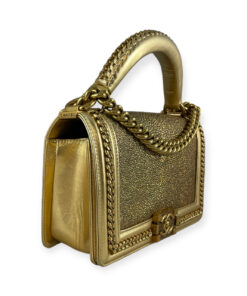 Chanel Galuchat Stingray Top Handle Boy Bag in Gold | MTYCI