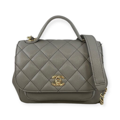 Chanel Caviar Quilted Business Affinity Top Handle Bag in Gray
