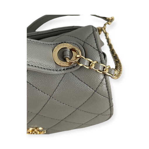 Chanel Caviar Quilted Business Affinity Top Handle Bag in Gray 8