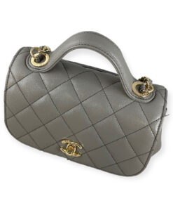 Chanel Caviar Quilted Business Affinity Top Handle Bag in Gray 22