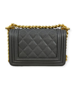Chanel Caviar Quilted Mini Boy Bag in Grey 20
