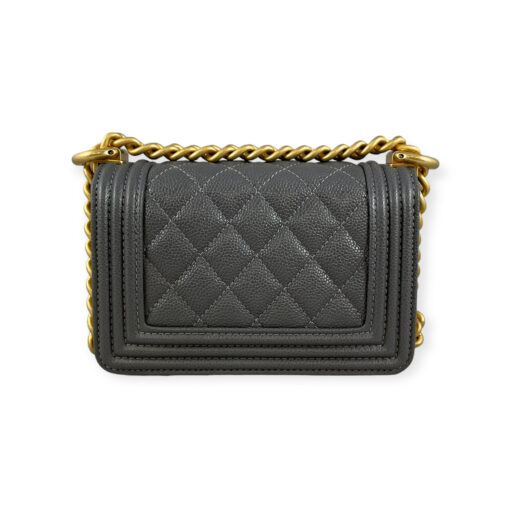 Chanel Caviar Quilted Mini Boy Bag in Grey 7