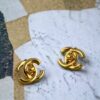 Chanel Gold Plated Turnlock Earrings
