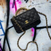Chanel WOC Signature Top Handle Bag in Black
