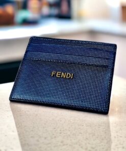 Fendi Card Holder in Metallic Blue