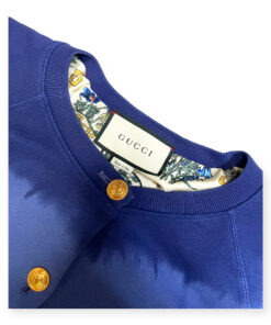 Gucci Jersey Cardigan Sweatshirt in Blue Tie Dye Large 8