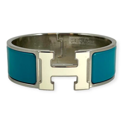 Hermes Enamel Clic Clac H Bracelet in Bleu Canard 2