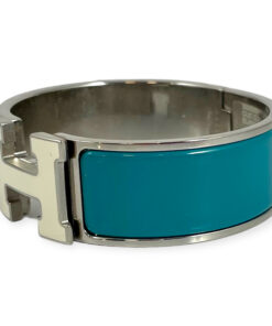 Hermes Enamel Clic Clac H Bracelet in Bleu Canard 10