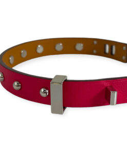 Hermes Mini Dog Clous Carres Studded Bracelet Pink 13