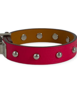 Hermes Mini Dog Clous Carres Studded Bracelet Pink 9