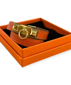Hermes Rivale Double Tour Bracelet in Orange 20