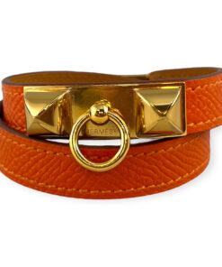 Hermes Rivale Double Tour Bracelet in Orange 11