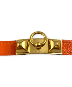 Hermes Rouge Casaque Epsom Leather Gold Plated Rivale Double Tour