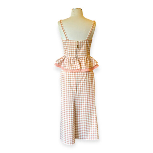 Silvia Tcherassi Checkered Top + Skirt in Peach White 4 5