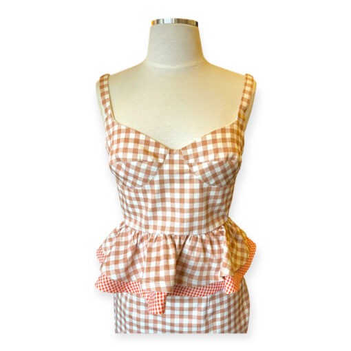 Silvia Tcherassi Checkered Top + Skirt in Peach White 4 1