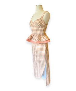 Silvia Tcherassi Checkered Top + Skirt in Peach White 4 9