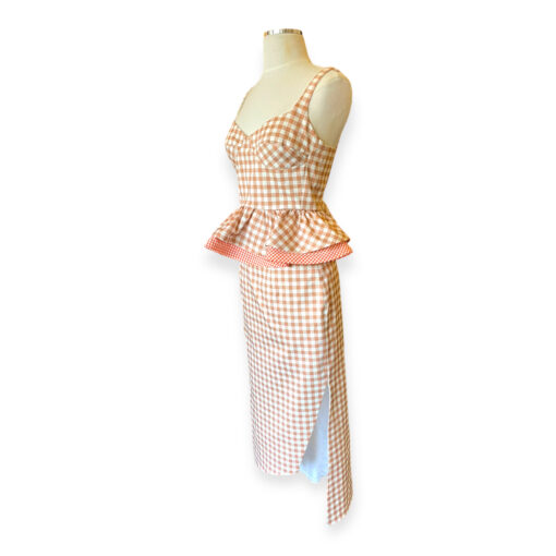 Silvia Tcherassi Checkered Top + Skirt in Peach White 4 3
