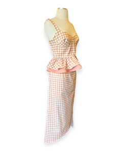 Silvia Tcherassi Checkered Top + Skirt in Peach White 4 10