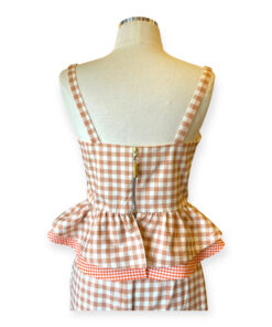 Silvia Tcherassi Checkered Top + Skirt in Peach White 4 12