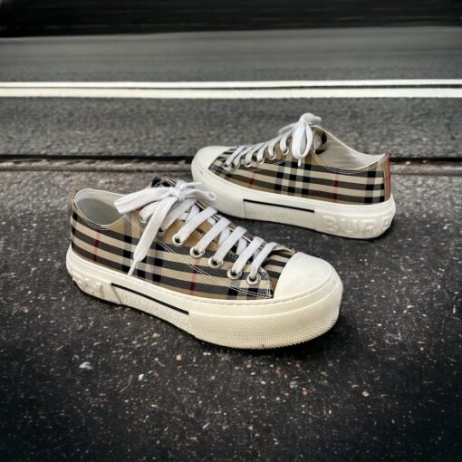Size 37.5 | Burberry Check Sneakers in Archive Beige