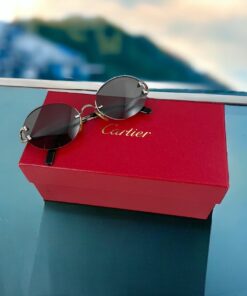 Cartier Oval Rimless Sunglasses in Black