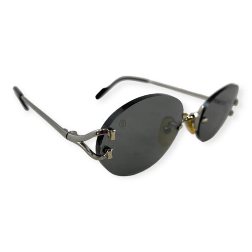 Cartier Oval Rimless Sunglasses in Black 5