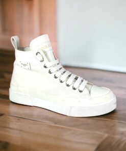 Size 37.5 | Dolce & Gabbana High-Top Sneakers in White