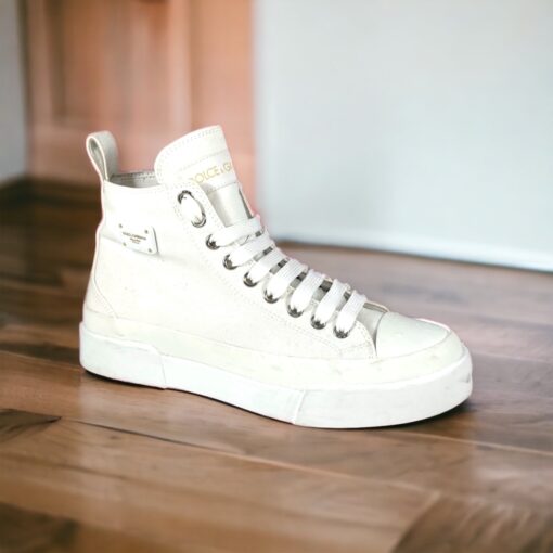 Size 37.5 | Dolce & Gabbana High-Top Sneakers in White
