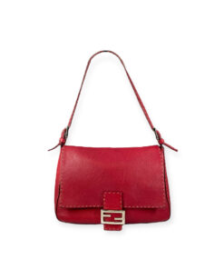 Fendi Pebble Leather Shoulder Bag in Red 11