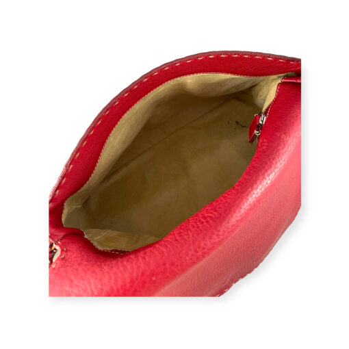 Fendi Pebble Leather Shoulder Bag in Red 10