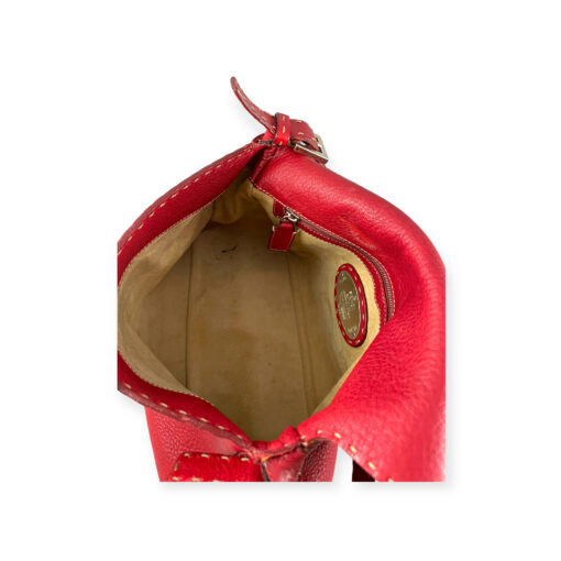 Fendi Pebble Leather Shoulder Bag in Red 9