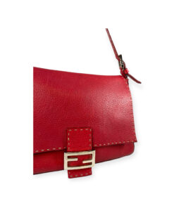 Fendi Pebble Leather Shoulder Bag in Red 12