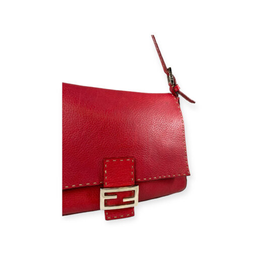 Fendi Pebble Leather Shoulder Bag in Red 2