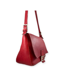 Fendi Pebble Leather Shoulder Bag in Red 14