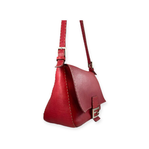 Fendi Pebble Leather Shoulder Bag in Red 4