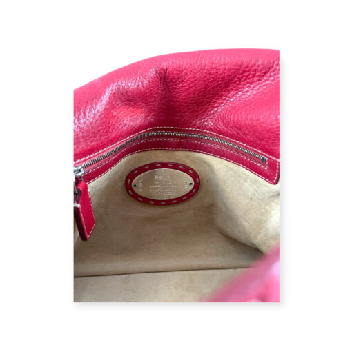 Fendi Pebble Leather Shoulder Bag in Red 8