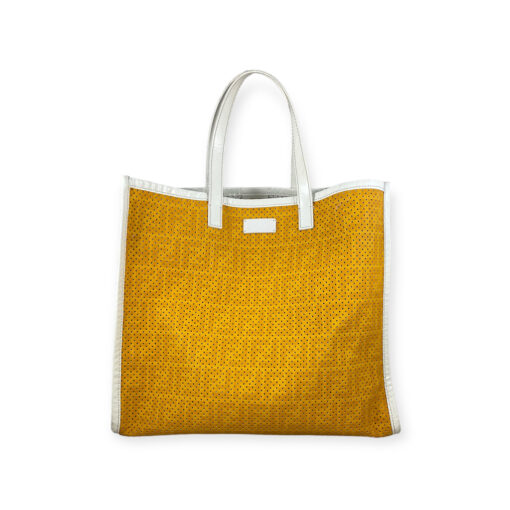 Fendi Yellow Perforated Shopping Tote 1