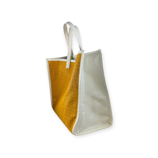 Fendi Yellow Perforated Shopping Tote 2