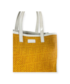 Fendi Yellow Perforated Shopping Tote 15