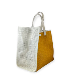 Fendi Yellow Perforated Shopping Tote 14