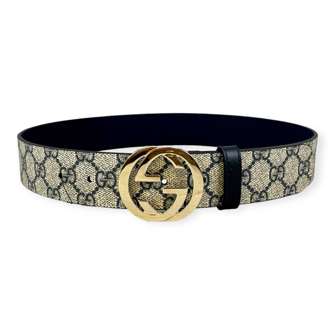 Gucci GG Supreme Belt in Navy / Beige | MTYCI