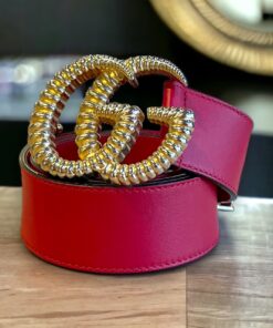 Size 80/32 | Gucci GG Torchon Belt in Red