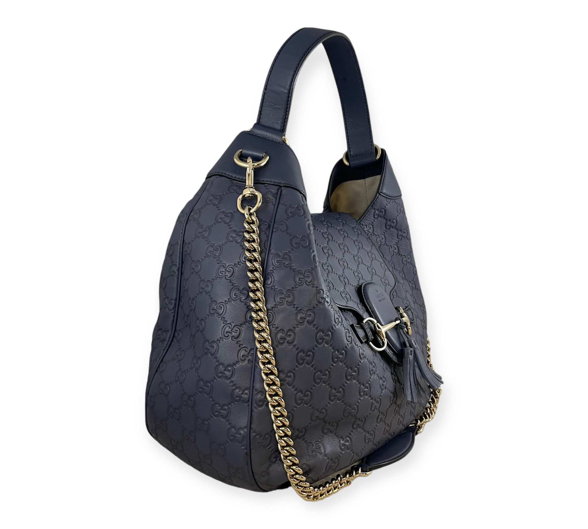 Gucci, Bags, Black Gucci Guccissima Hobo Handbag