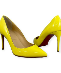 Christian Louboutin Pigalle Follies Patent Pumps in Yellow 36 16