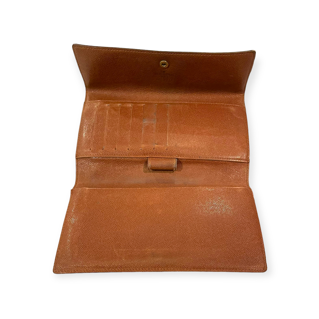 Louis Vuitton Vintage LV Monogram Checkbook Holder - Brown Wallets