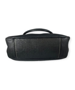 Prada Logo Pebble Leather Shoulder Bag in Black 17