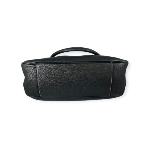 Prada Logo Pebble Leather Shoulder Bag in Black 7