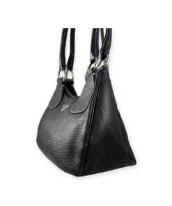 Prada Logo Pebble Leather Shoulder Bag in Black 13