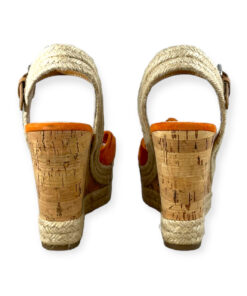 Prada Suede Cork Wedge Sandals in Orange 35.5 13