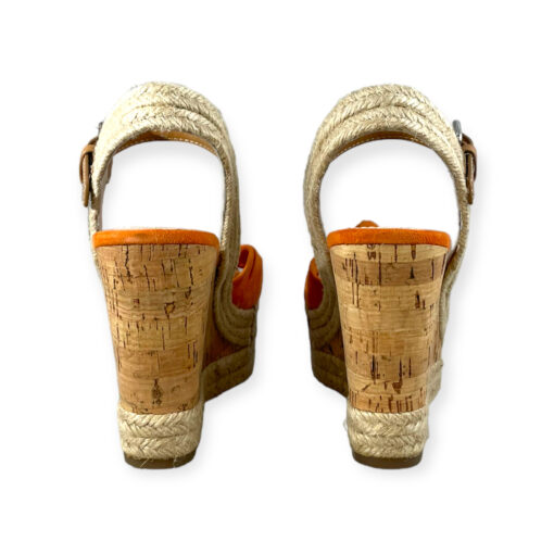 Prada Suede Cork Wedge Sandals in Orange 35.5 5